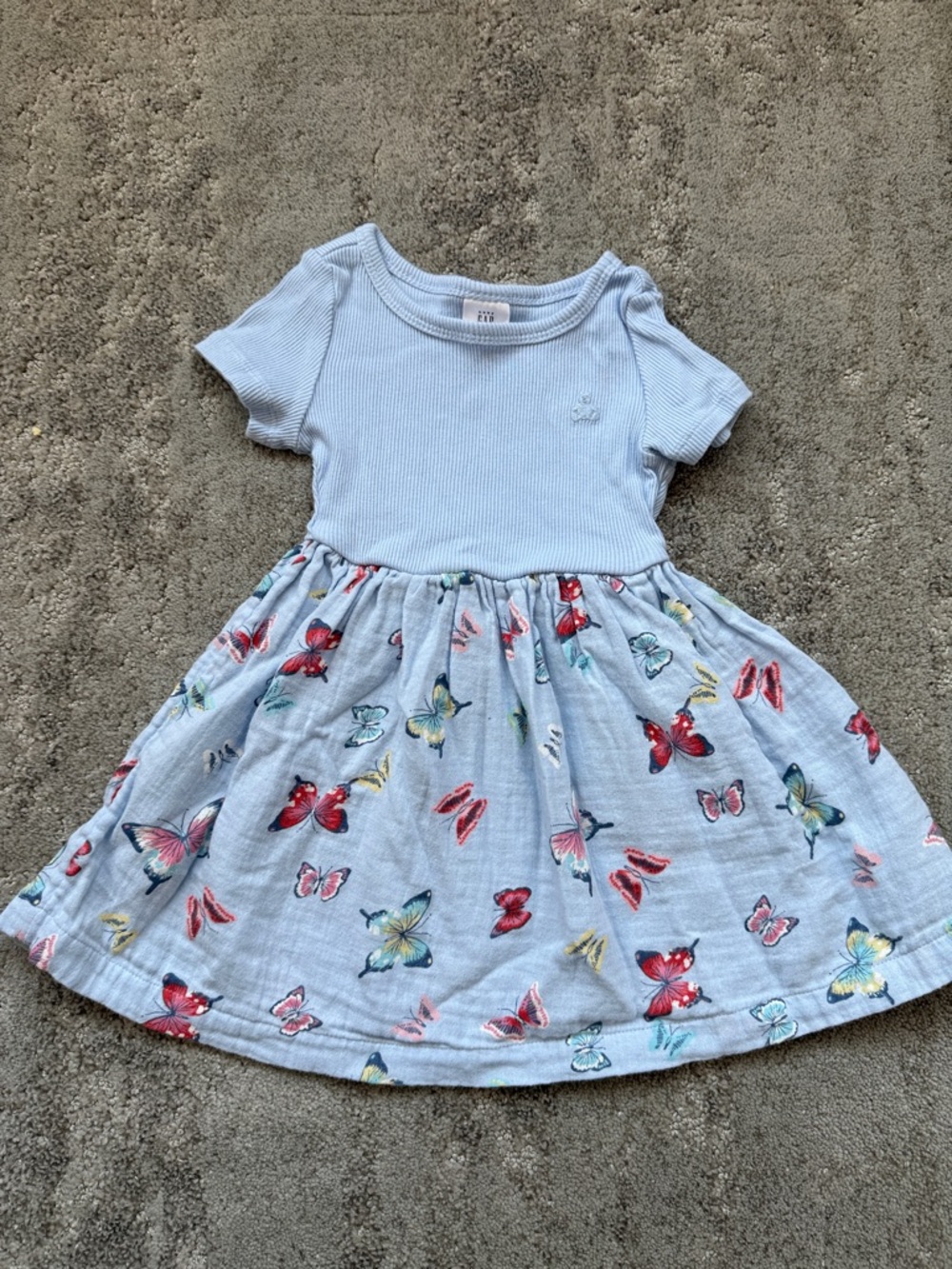 BABY GAP Light Blue Butterfly Print Kids Dress